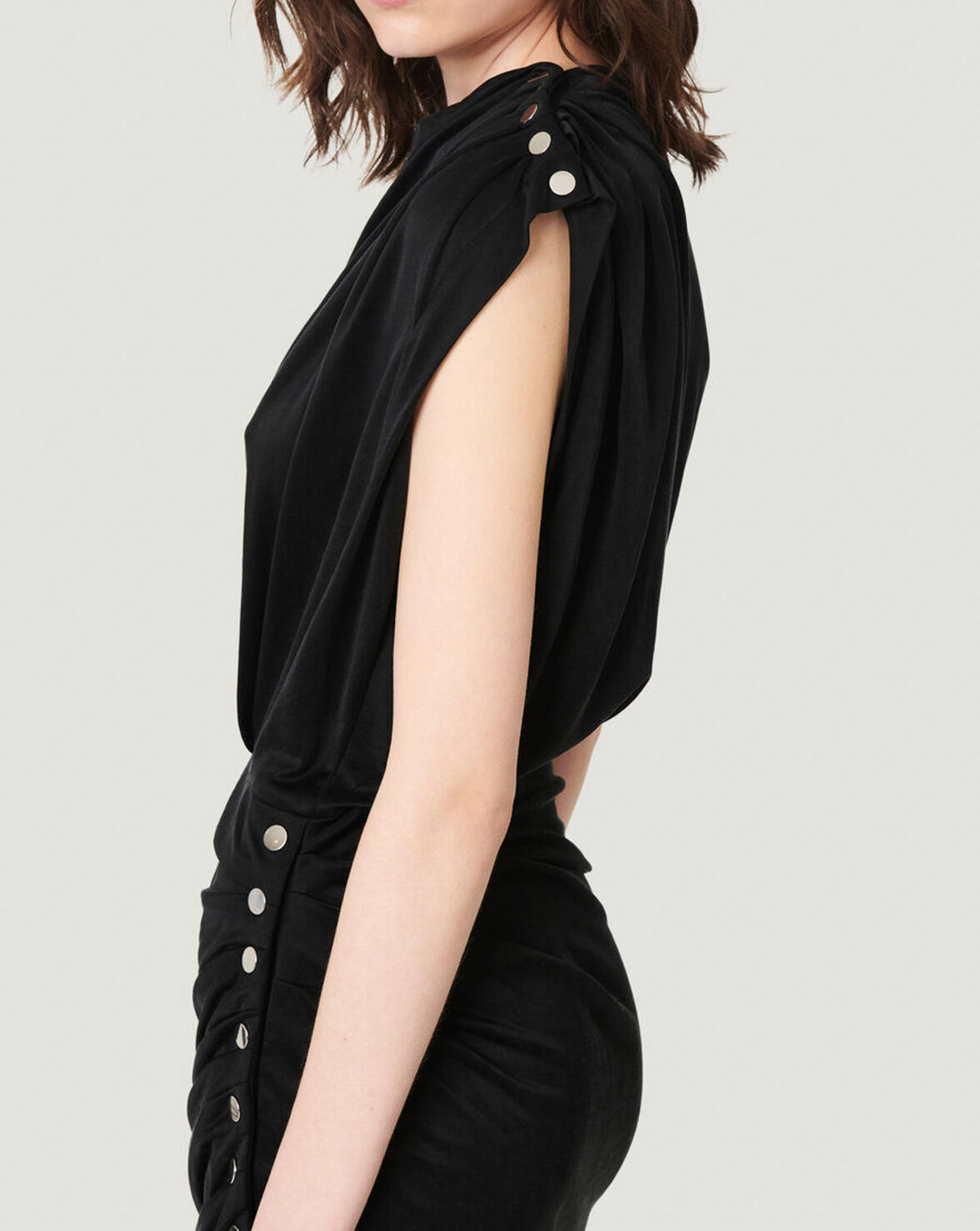 MANAIA DRAPED SLEEVELESS MINI DRESS image number null